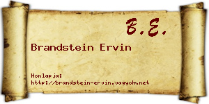 Brandstein Ervin névjegykártya